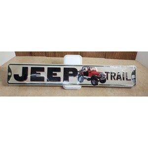 Jeep Trail Car Embossed Metal Tin Sign Home Garage